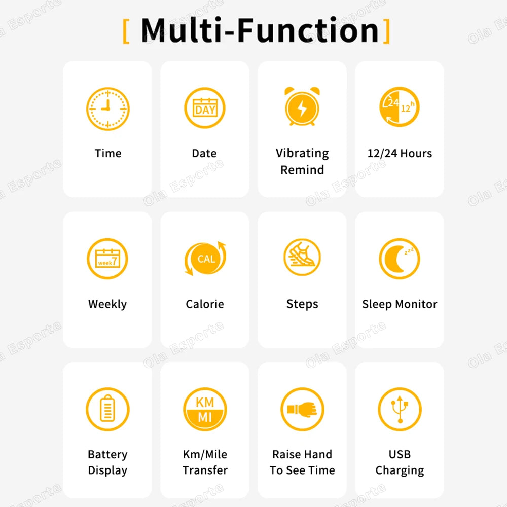 Smart Bracelet LED Digital Waterproof Smart Clock Smartband with Running Pedometer Monitor Smart Band Vibration Alarm Reminder