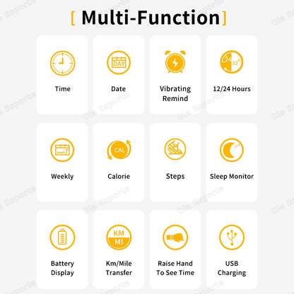 Smart Bracelet LED Digital Waterproof Smart Clock Smartband with Running Pedometer Monitor Smart Band Vibration Alarm Reminder